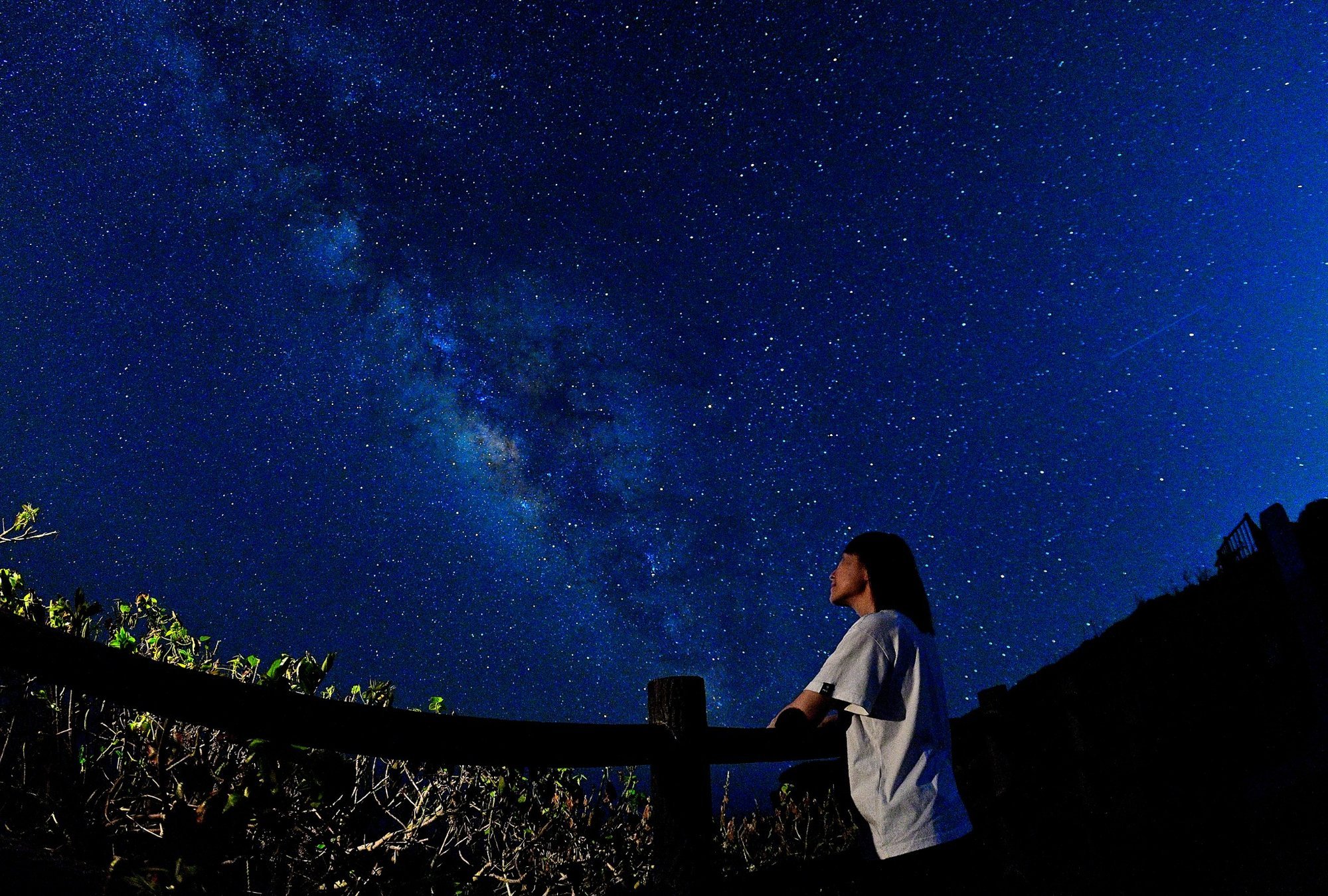 ペンライト演出を使った星空フォト